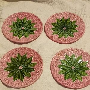 5 Vintage Schramberg Majolica Plates